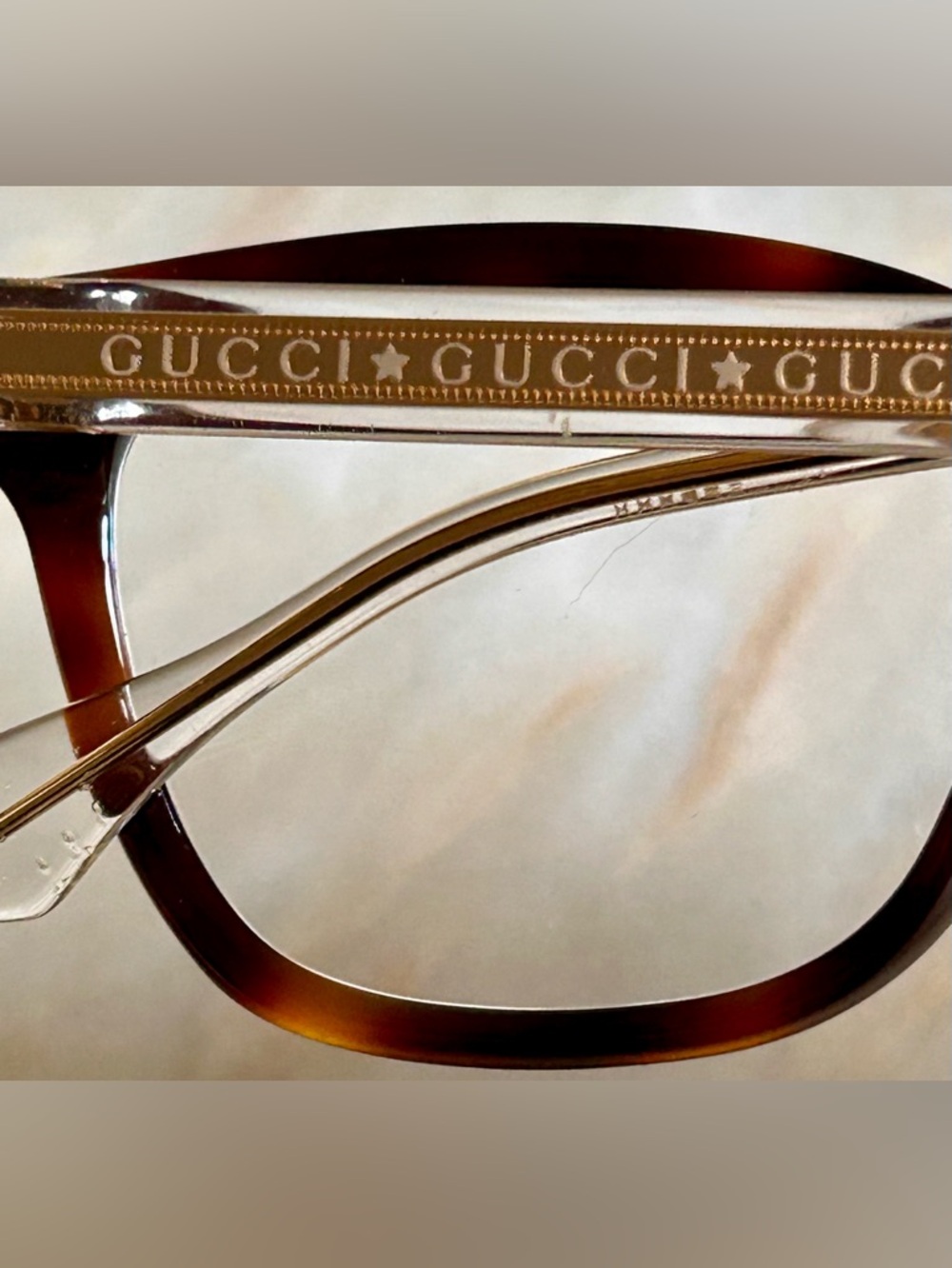 Gucci GG0566ON 002 Womens Tortoise Crystal Cat Eye Glasses Guaranteed Authentic - Picture 4 of 10